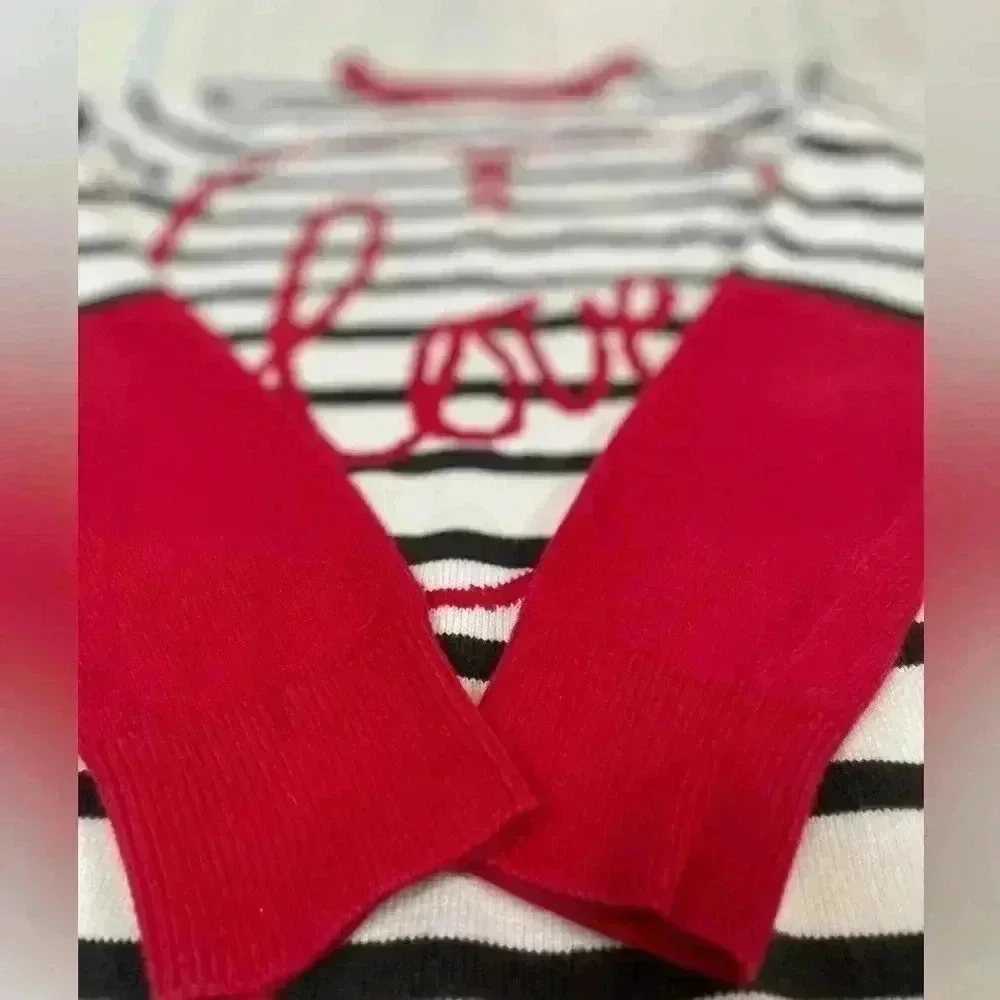 GAP Kids XXL 14/16 HEART‎ Long Sleeve Knit Sweater Dress Striped Valentine’s Day